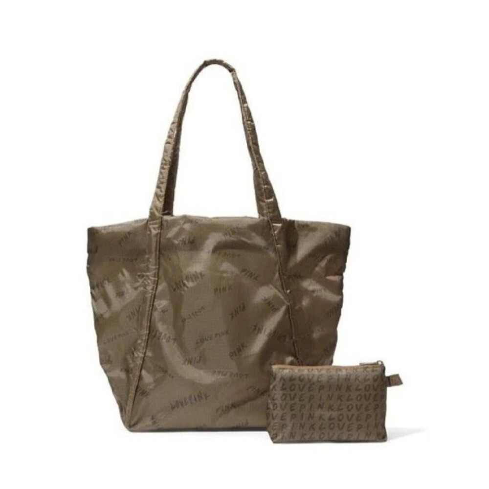 Pink Tote Bag with Matching Pouch